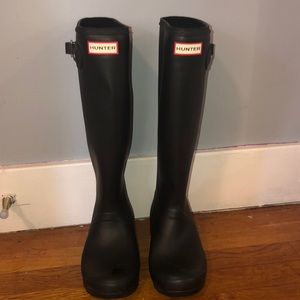 Tall Black Matte Hunter Boots